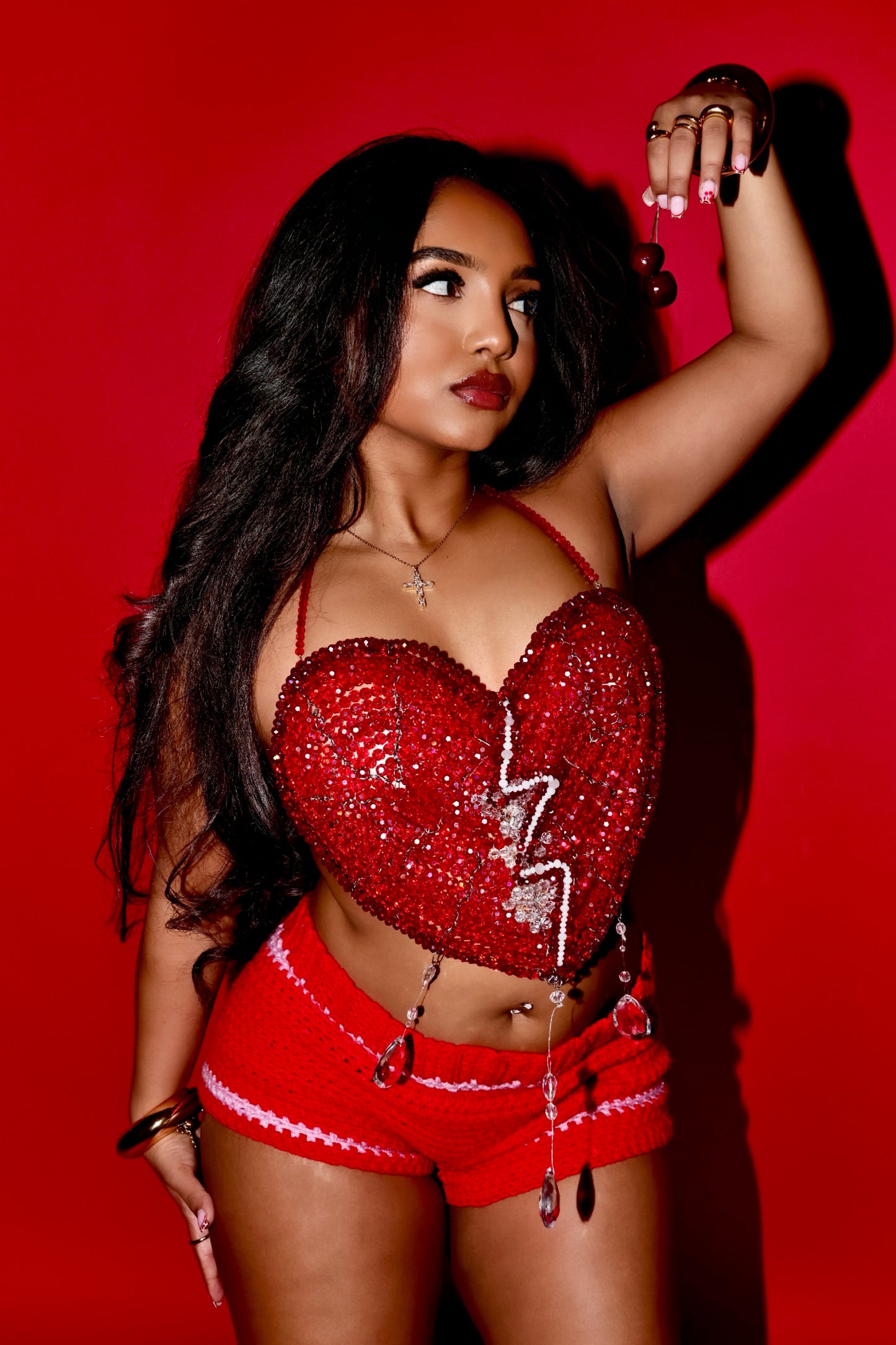Beaded top - Red Palette