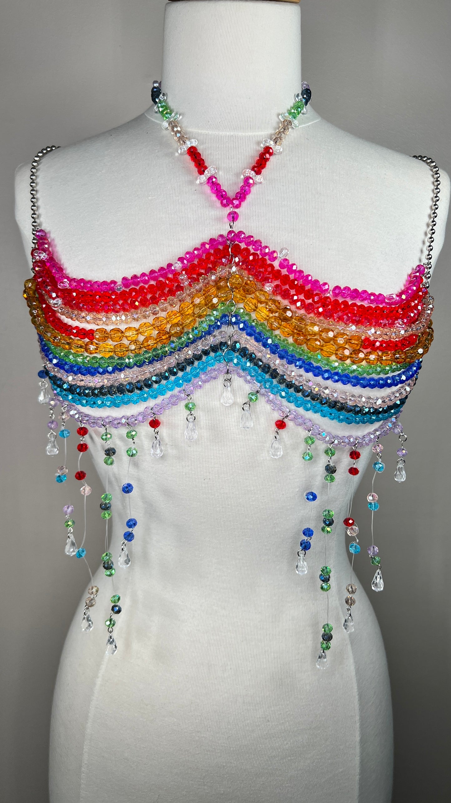 Beaded Top - Rainbow Palette
