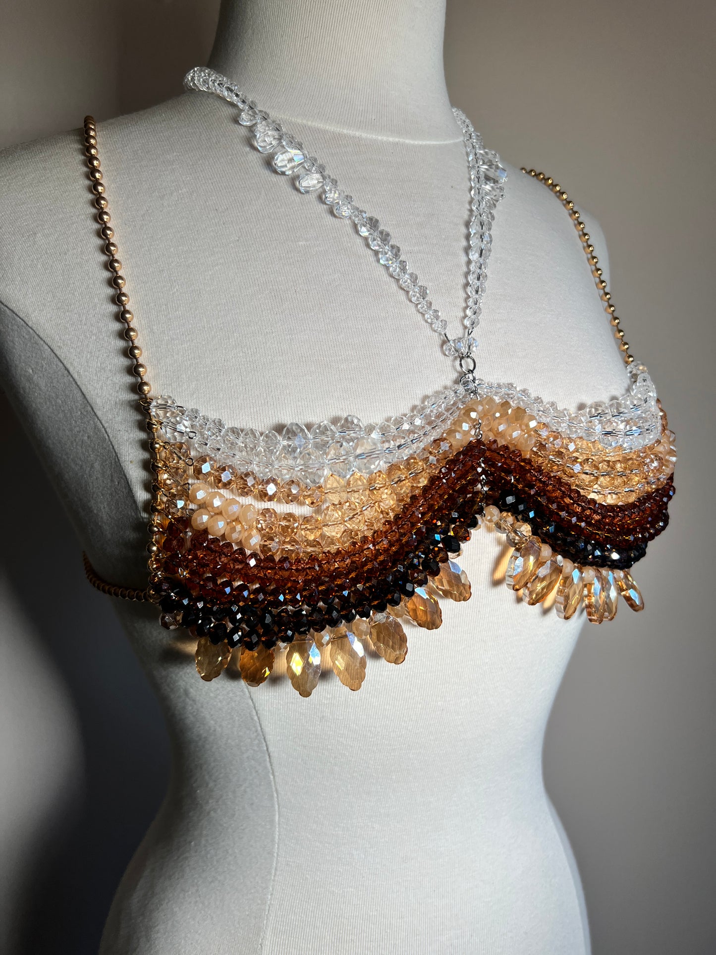 Beaded Top - Brown Palette