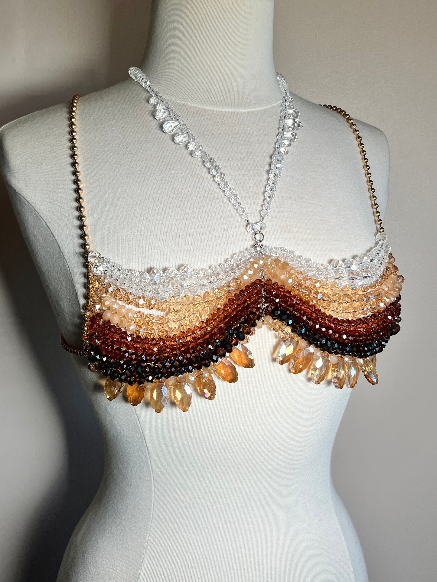 Beaded Top - Brown Palette