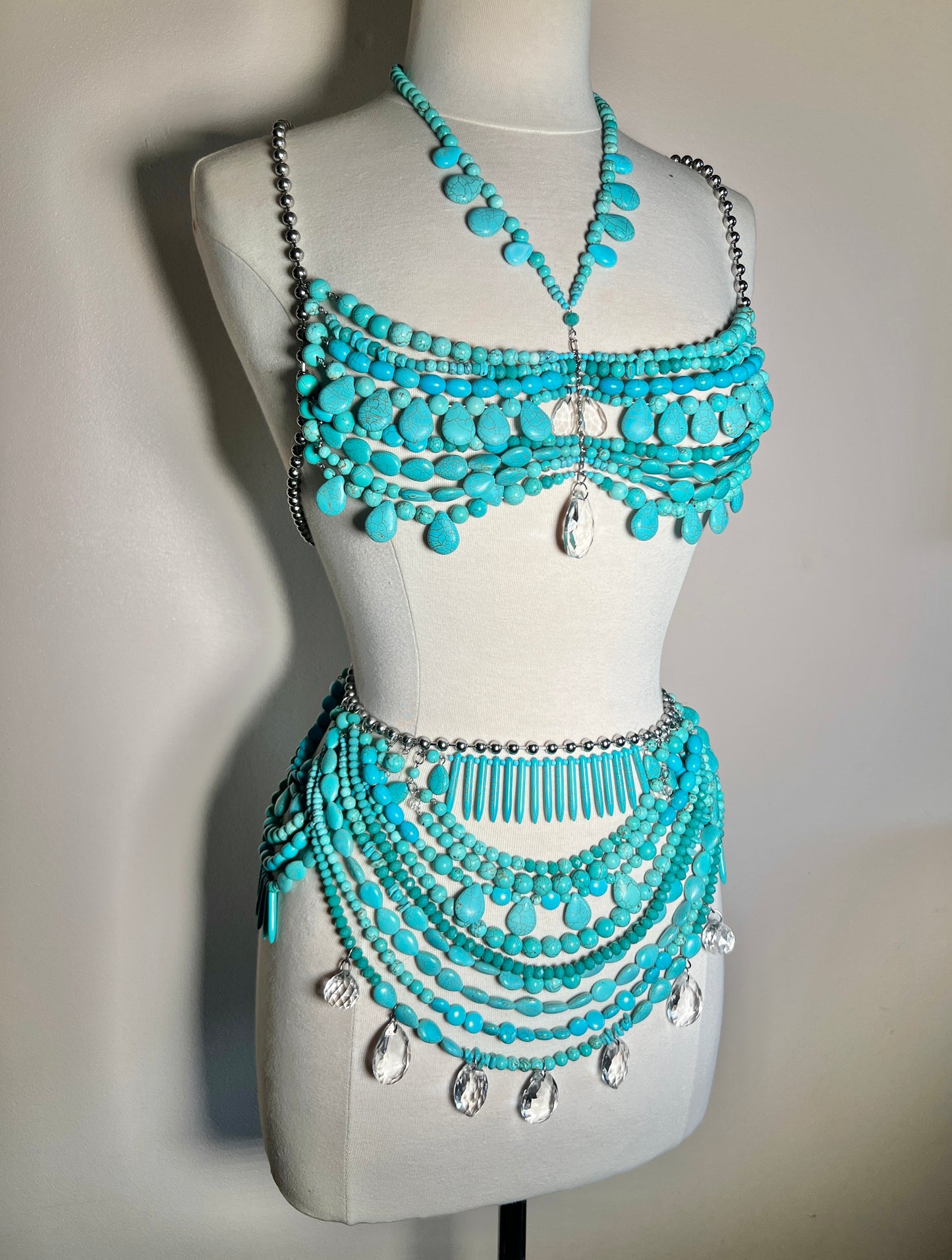 Beaded Top/Bottom - Turquoise Palette