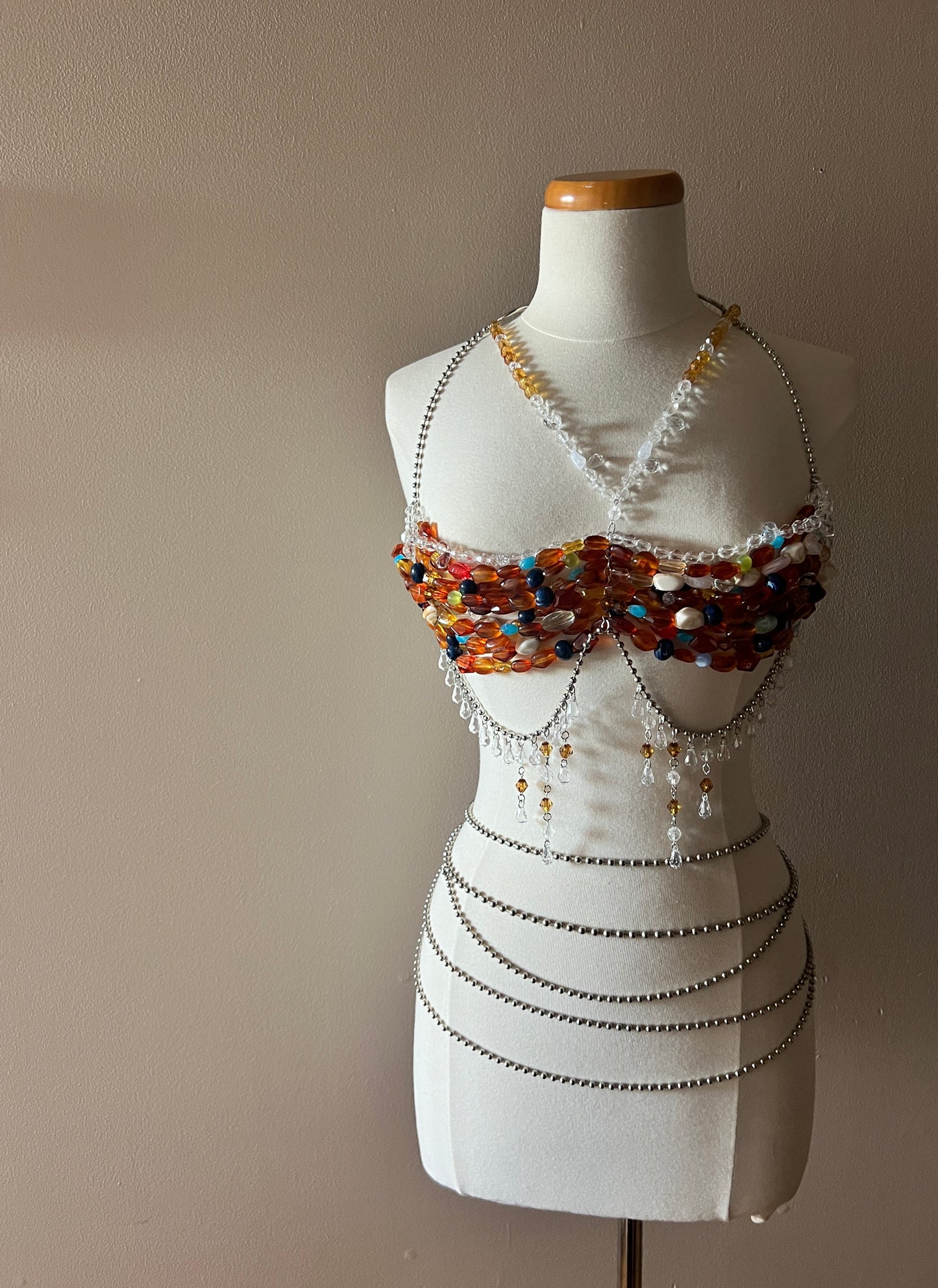 Beaded Top - Brown Palette