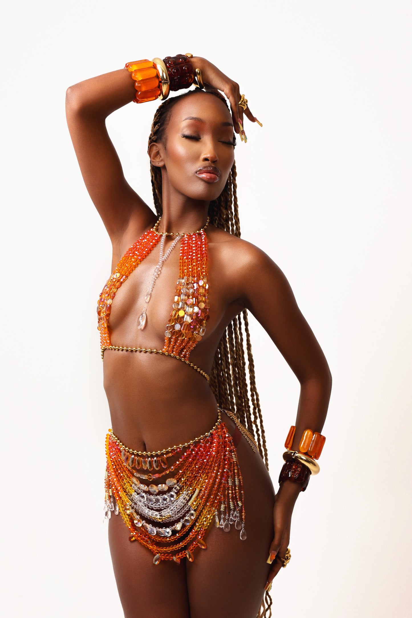 Beaded Top/Bottom - Orange Palette