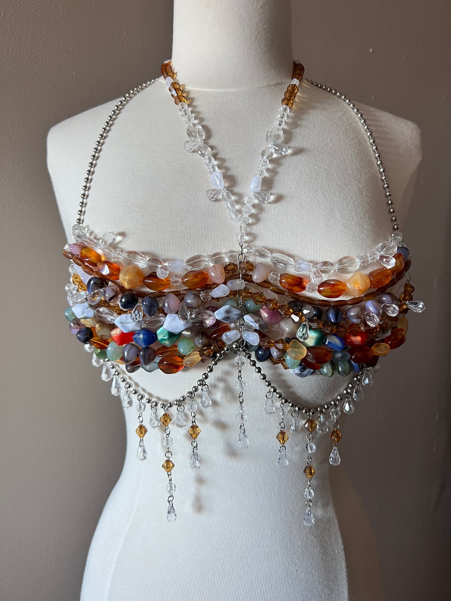 Beaded Top - Brown Palette