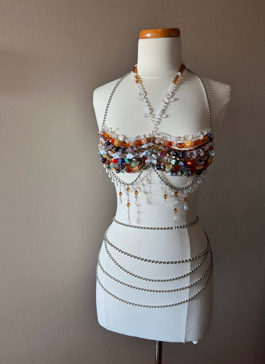 Beaded Top - Brown Palette