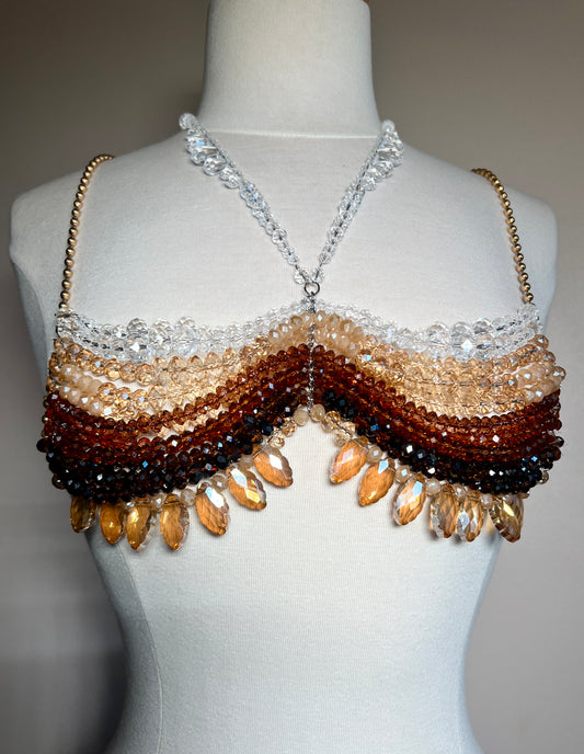 Beaded Top - Brown Palette