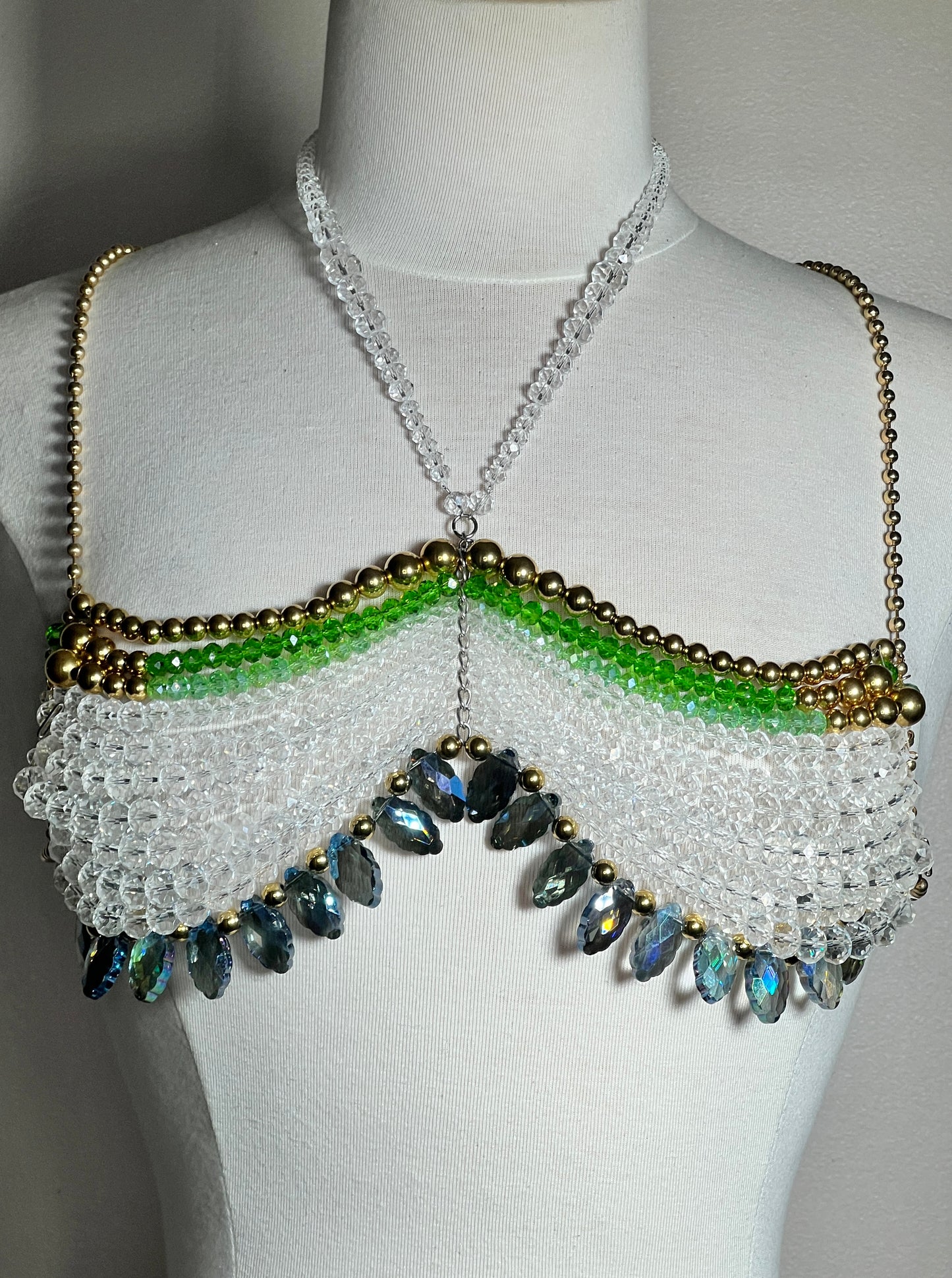 Beaded Top - Green palette