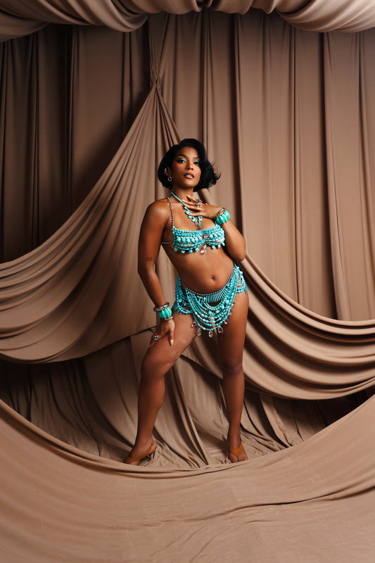 Beaded Top/Bottom - Turquoise Palette