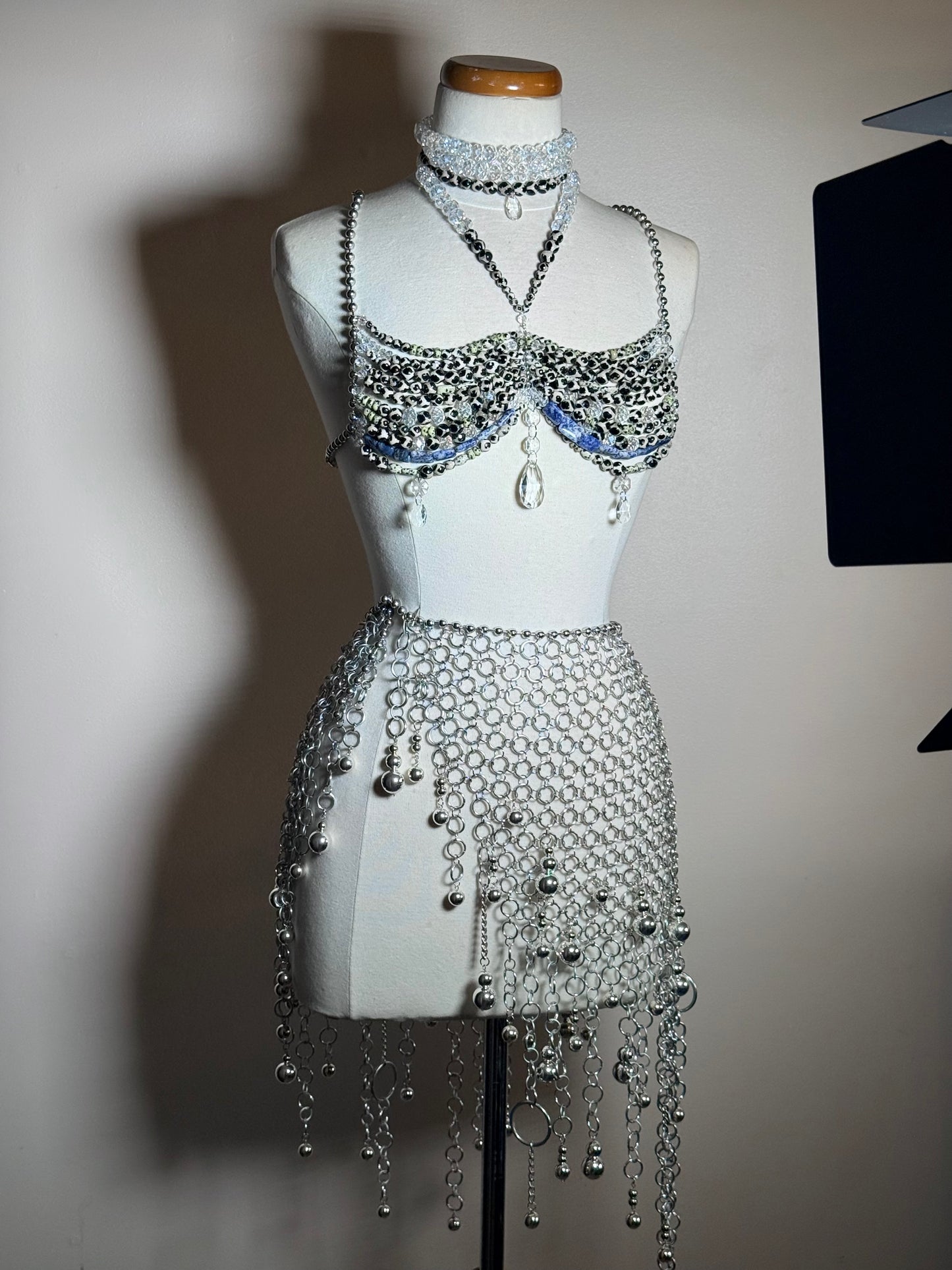Metallic Beaded Skirt