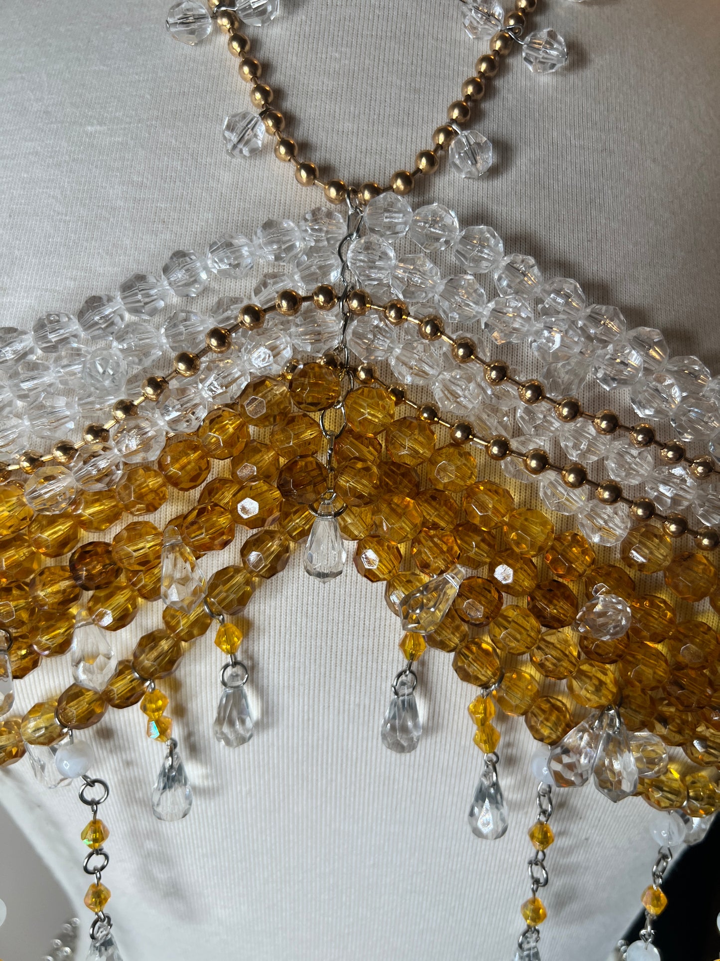 Beaded Top - Gold/Crystal Palette