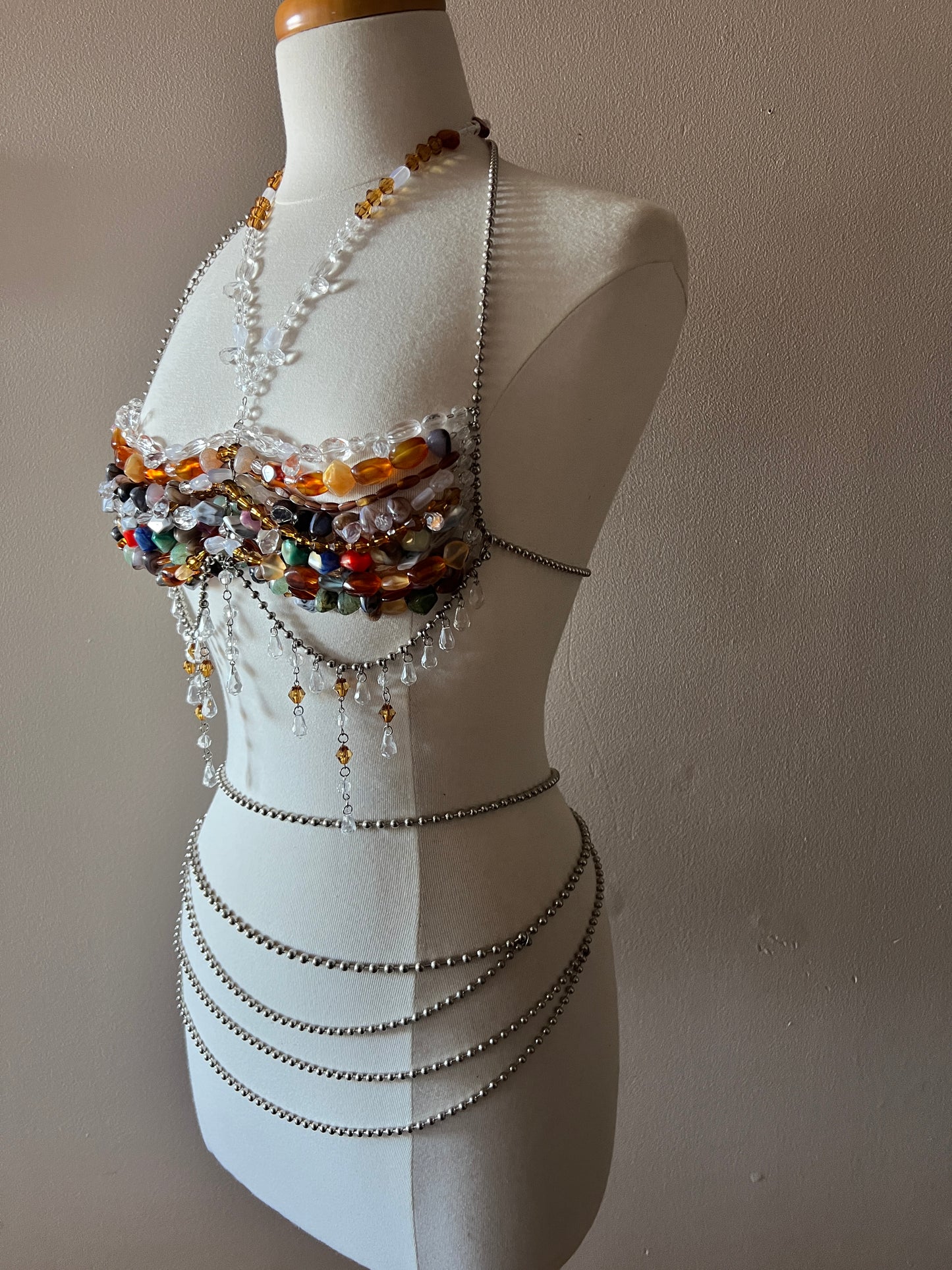 Beaded Top - Brown Palette